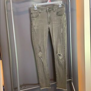 Express Stretch Olive Ankle Legging Jeans